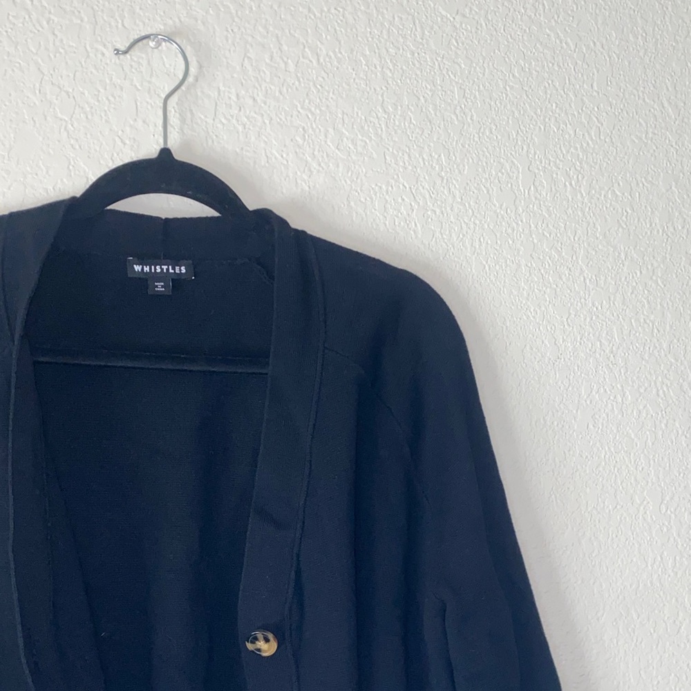 🪼Whistles Black Button Through Cardigan with Tort Buttons! - Picture 3 of 12